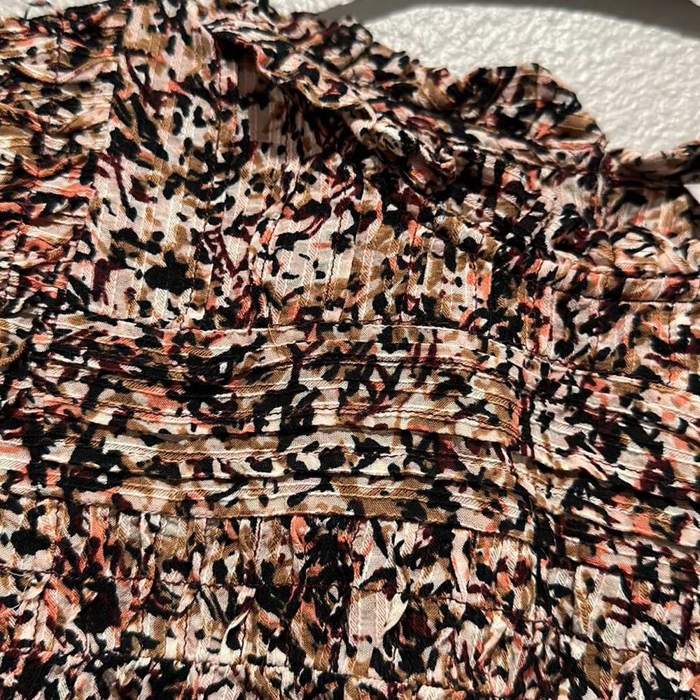 Loft Ruffle Smock Flutter Sleeve Shell Blouse - image 4